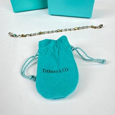 1066 TIFFANY & CO 18k and Sterling Figaro Link Bracelet