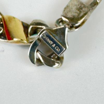 1066 TIFFANY & CO 18k and Sterling Figaro Link Bracelet