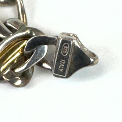 1066 TIFFANY & CO 18k and Sterling Figaro Link Bracelet