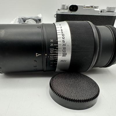 Leica IIIc Rangefinder Camera w/ Leitz Summitar 5cm f/2 Lens + Leitz Hektor 135mm f/4.5 & Extra Lenses (see description)