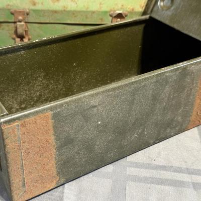 Vintage metal lunch box, 1950’s, Vintage Metal Safe Deposit Box
