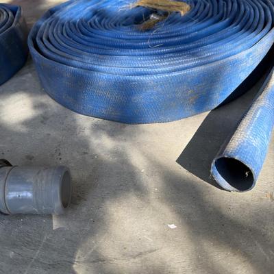 Blue lay flat discharge hoses w/PVC couplings PLUS