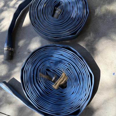 Blue lay flat discharge hoses w/PVC couplings PLUS