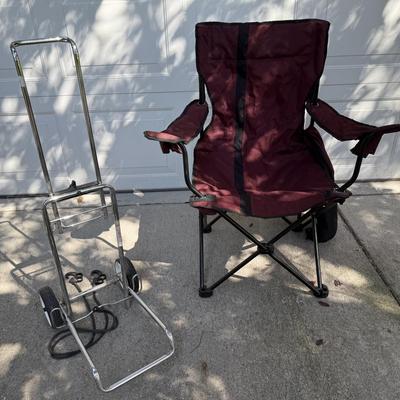 Camping chair w/luggage carrier