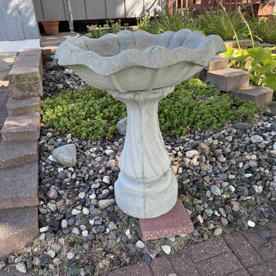 Concrete Bird Bath w/Tulip curved Lane