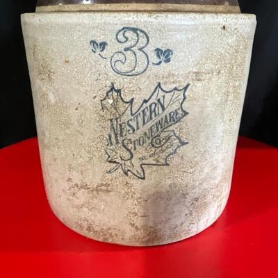 Vintage Western Stoneware Crock 3gal