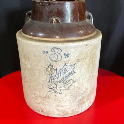 Vintage Western Stoneware Crock 3gal