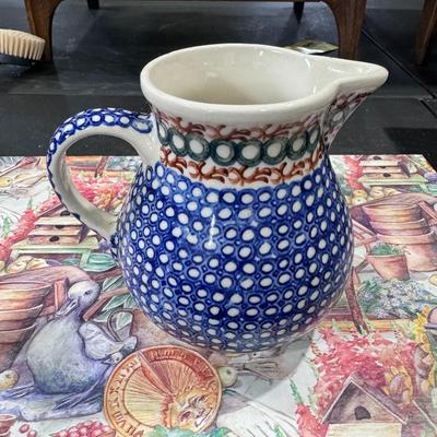 Bolesławiec Polish Pottery creamer pitcher