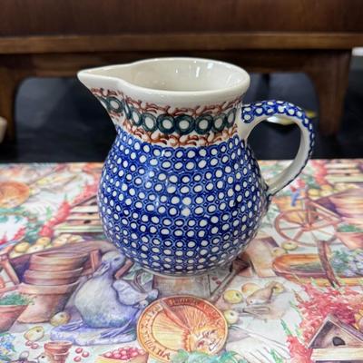 Bolesławiec Polish Pottery creamer pitcher