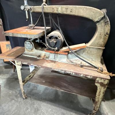 Vintage Delta Scroll saw on a stand