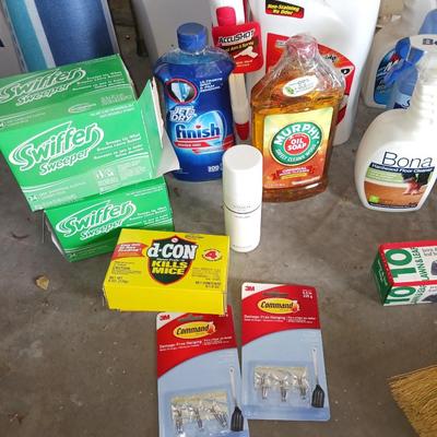 LARGE AMOUNT OF CLEANING SUPPLIES AND BUG KILLER