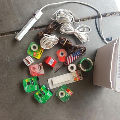 SMALL PAPER SHREDDER, TAPE, EXTENSION CORDS AND MORE