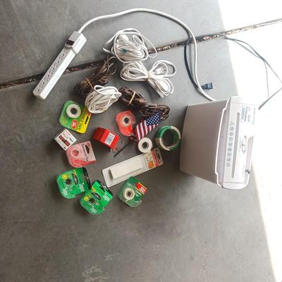 SMALL PAPER SHREDDER, TAPE, EXTENSION CORDS AND MORE