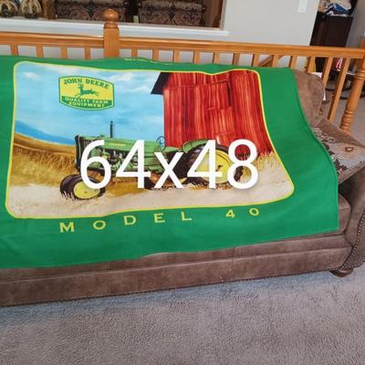 JOHN DEERE AND HORNER WOOL THROW BLANKETS