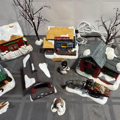 Wee Craft Christmas Village Snowy Ag Buildings