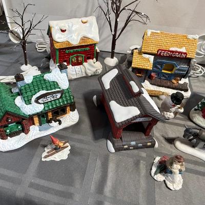 Wee Craft Christmas Village Snowy Ag Buildings