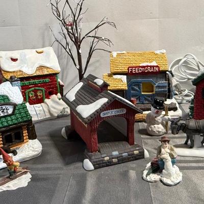 Wee Craft Christmas Village Snowy Ag Buildings