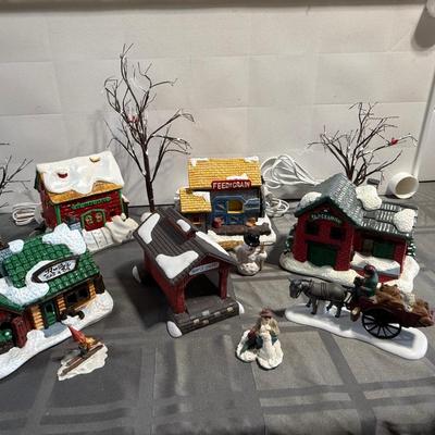 Wee Craft Christmas Village Snowy Ag Buildings