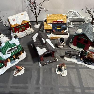 Wee Craft Christmas Village Snowy Ag Buildings