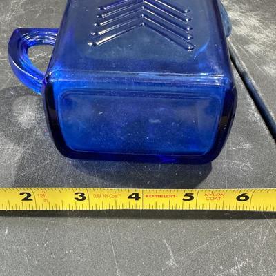 Hazel Atlas Cobalt Blue Chevron Pattern Depression Glass Creamer