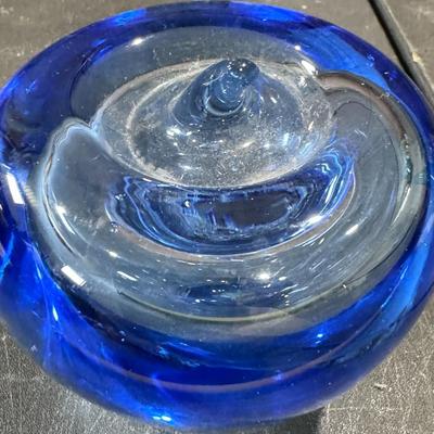 Viking Glass "Bluenique" Swung Pitcher or Vase - (MCM) art glass.