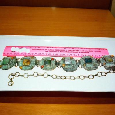 Multi-Stone Silver Tone Boheamian Belt, Made in India