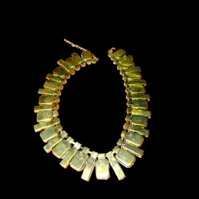 Teal Green Plastic Necklace, Light Weight