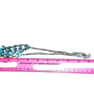 Vintage Teal Adjustable Bib Necklace