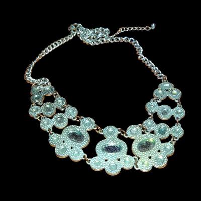 Vintage Teal Adjustable Bib Necklace