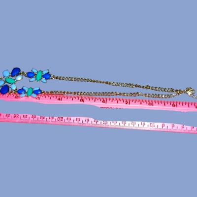 90's Chunky Blue & Teal Teardop Necklace