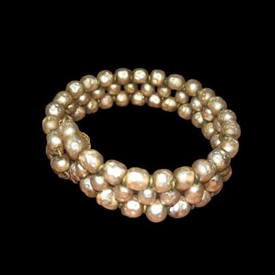Vintage Miriam Haskell Pearl Wrap Bracelet w/Chain