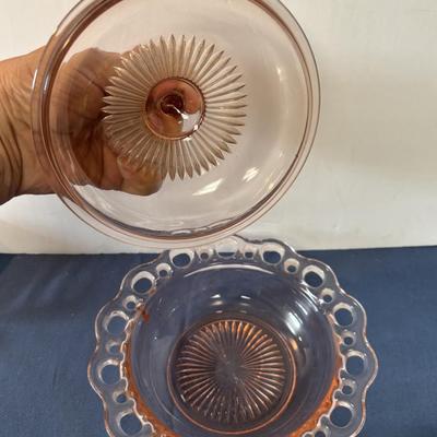 Vintage Lace Depression Glass Butter Dish