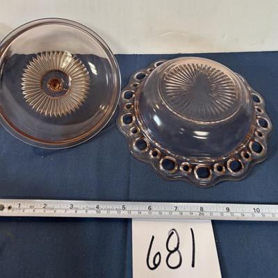 Vintage Lace Depression Glass Butter Dish