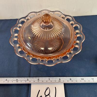 Vintage Lace Depression Glass Butter Dish