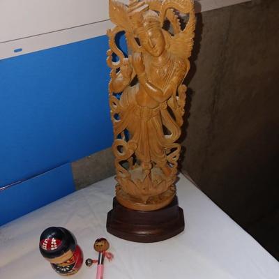 HAND CARVED HINDU GODDESS