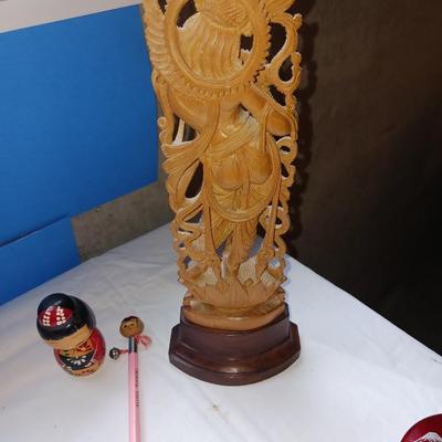 HAND CARVED HINDU GODDESS
