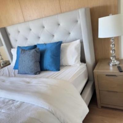 RH Queen Bed with padded headboard