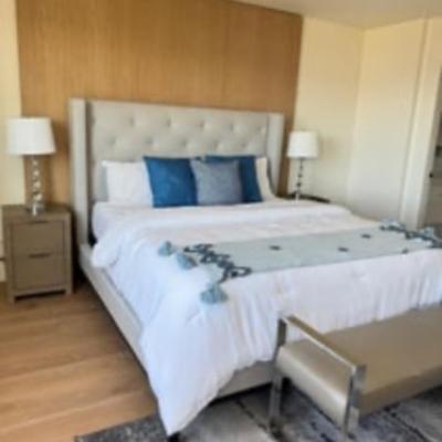 RH Queen Bed with padded headboard
