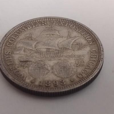 1893 U.S, Mint World's Columbian Exposition Silver Half-Dollar Circulated (#74)