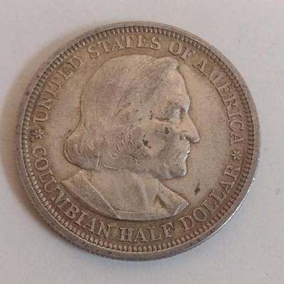 1893 U.S, Mint World's Columbian Exposition Silver Half-Dollar Circulated (#74)