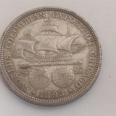 1893 U.S, Mint World's Columbian Exposition Silver Half-Dollar Circulated (#74)