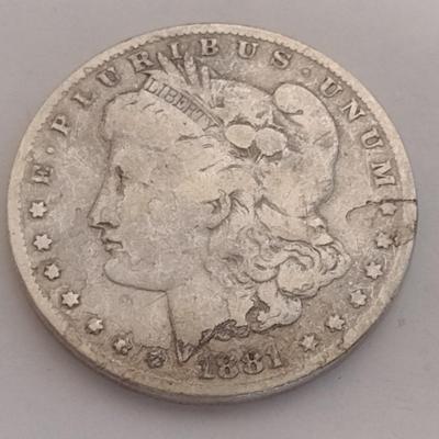 1881 U.S. Mint Morgan Silver Dollar Coin Circulated (#76)