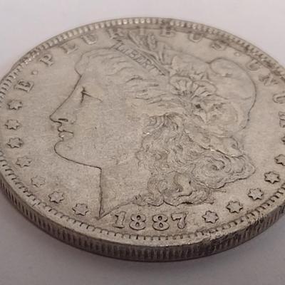 1887 U.S. Mint Morgan Silver Dollar Coin Circulated (#79)