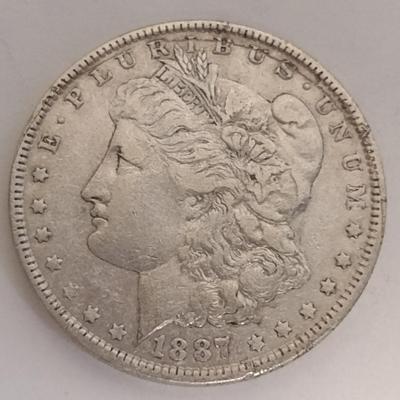 1887 U.S. Mint Morgan Silver Dollar Coin Circulated (#79)