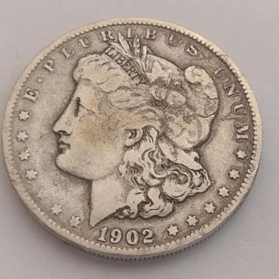 1902 U.S. Mint Morgan Silver Dollar Coin Circulated (#82)