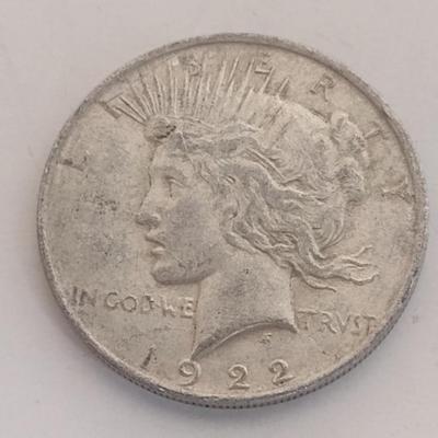1922 U.S. Mint Peace Silver Dollar Coin Circulated (#85)