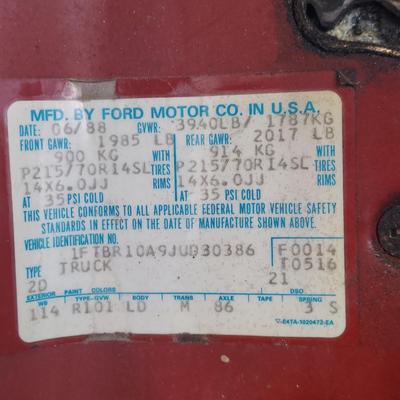 1988 Ford Ranger XLT 4x2