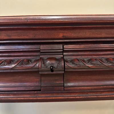 Antique Marble-Top Console Table with Convertible Bookshelf