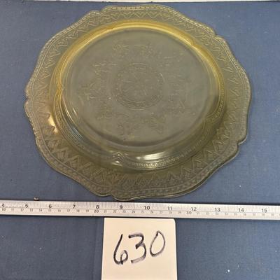 Vintage Yellow Federal Depression Dish