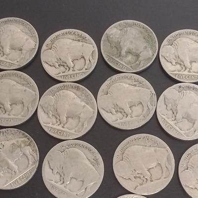 Set of 17 Various Dates U.S. Mint Buffalo Nickels Circulated (#100)